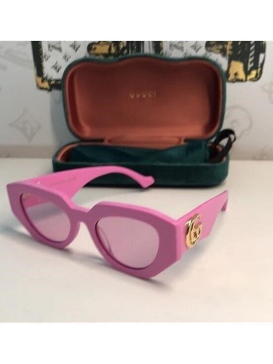 New Authentic ✨ Authentic Gucci GG1421S 004 Sunglasses – Pink Geometric Cat-Eye main image 4